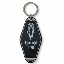Standard Factory mkr-013 Motel Hotel Key Chain Genuine Leather Key Ring for Men and Women, Black
