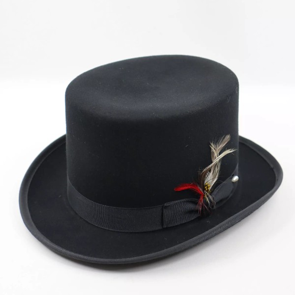 HXC Top Hat Men's Small Black De Luxe 100% Wool