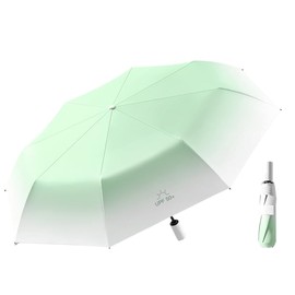 KCKEYS Gradient Ultra Light Portable Sun Umbrella For Rain,Six Fold Automatic Umbrellas, Compact Back Vinyl Sunscreen Umbrella (Green)