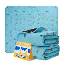 Sunheir Washable Pee Pads for Dogs - 2-Pack Thick Heavy-Absorbency Reusable Pee Pads Prevent Leakage Non-Slip, Waterproof Pet Training Pads for Puppy Playpen, Crate, Whelping Box, Potty Training, Blue