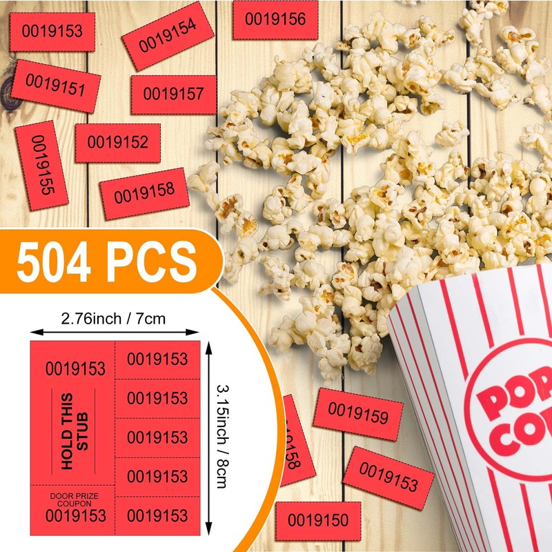 Kosiz 504 Sheets 5 Bid Raffle Ticket with Different Numbers