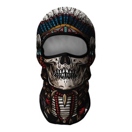 Skull Face Mask, Balaclava, Neck Gaiter, UV Sun Protection,Motorcycle Ski Scarf Fishing for Men (I)