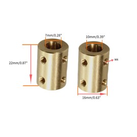 CHANCS Motor Shaft Rigid Sleeve Coupling 7 mm to 10 mm Bore Rigid Coupling Set Screw Motor Accessories for DIY Parts 2 Pieces