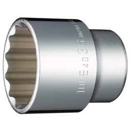 TONE Socket (12-point) 4D-36 Drive Size 1/2 inch (12.7mm) Width Across Flats 36mm (1.42 inches)