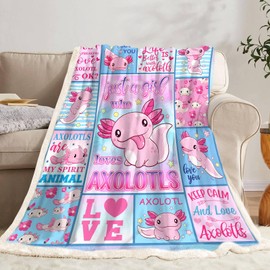 NTMANON Axolotl Blanket,Axolotl Gifts for Girls,Gifts for Axolotl Lover,Salamander Gifts,Salamander Blanket,Just a Girl Who Loves Axolotls,Axolotl Blanket for Girls,Best Axolotl Gift Blanket 50” x 60”