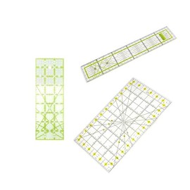 Quilting Ruler Set, 3-Pack Clear Acrylic, Sewing Ruler for Precision Cutting, 3 Different Style (6.5 x 12 inch, 3 x 9 inch,5 x 30cm)