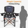 Romswi Oversized Folding Camping Chairs with Adjustable Arm Straps, 450lbs