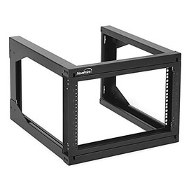 NavePoint 6U Wall Mount Open Frame Network Rack, Swing Out Hinged Gate,18 Inch Depth, Holds Network Servers and AV Equipment, Easy Rear Access to Equipment, Gate Opens 180 Degrees from Either Side