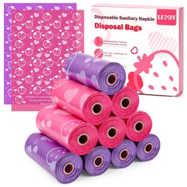 150 bolsas de eliminación de servilletas sanitarias, Luxiv rosa, desechables, para el cuidado personal, para tampones, bolsa de basura, mini bolsas desechables para mujeres, bolsa de manejo de