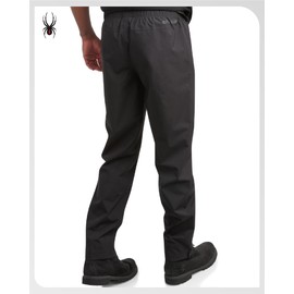 Spyder Mens Rain Pants - Waterproof Hiking Pants for Men, Lightweight Windproof Tactical Outdoor Gear with Elastic Waistband, Size 30, Black