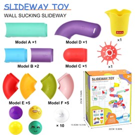 Vexran Bath Toy Bath Toy Baby from 2 3 4 5 Years, Water Wheel Suction Cups Bath Toy Baby Marble Run Water Toy Children Bathtub Children Baby Gift