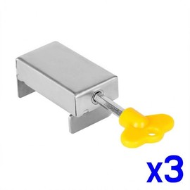 Window Security Long Sash Powerful Lock (Set of 3) with Catch Hooks Long