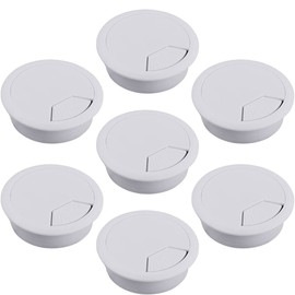 7 Pcs Desk Grommet Desk Cable Wire Grommet Cord Desk Table Grommet Cable Tidies for Home and Office Table Surface Port Hole Covers White