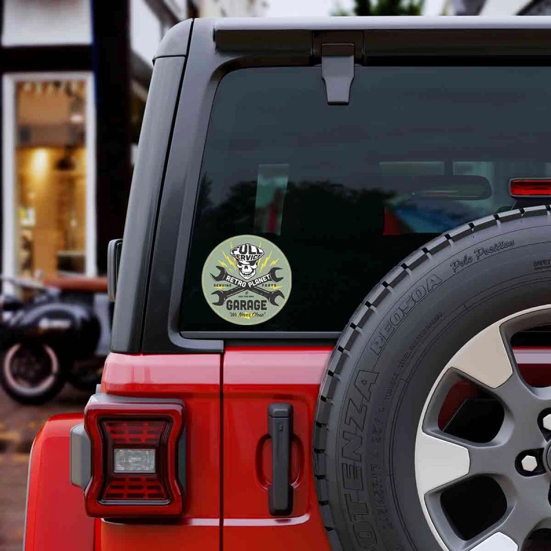 Retro Planet Vinyl Sticker, Die Cut Vinyl Retro Planet Garage