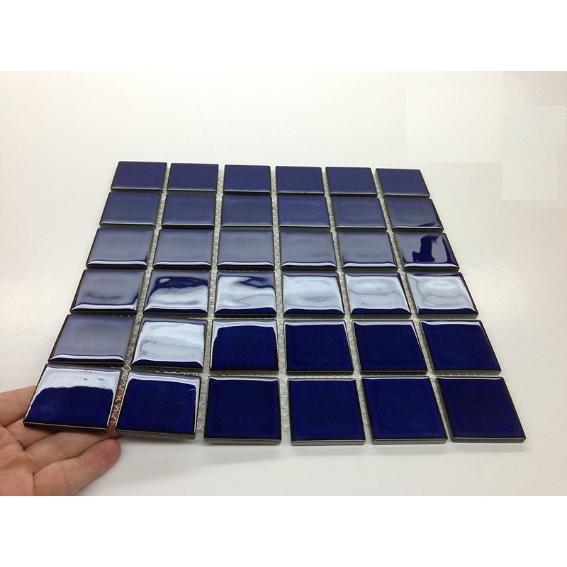 Premium Quality 2" x 2" Cobalt Blue Square Pattern Porcelain