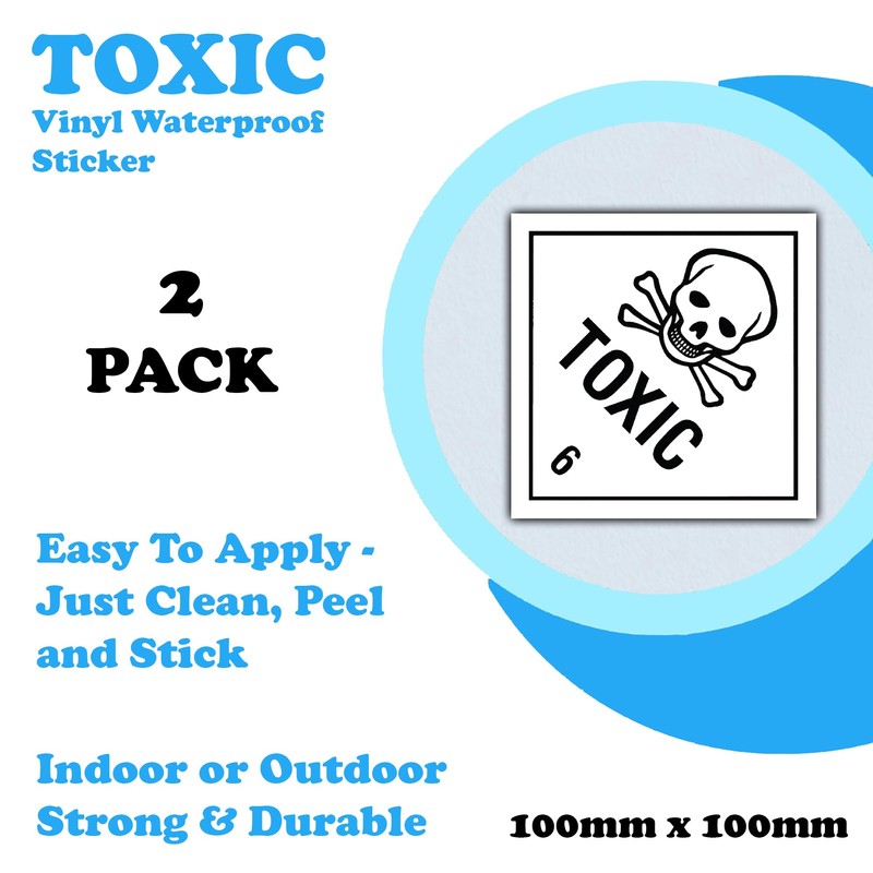 Toxic Hazard Chemical Label - 6 Toxic Substance - Vinyl