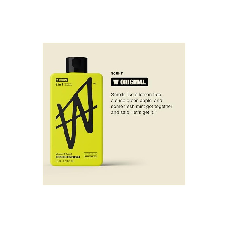 W by Jake Paul Men’s 2-in-1 Shampoo and Conditioner, Full