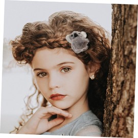 FRCOLOR 4pcs Plush Mini Hair Claws for Soft Design Hair Clamps Gray and Brown for Styling Bathing and Makeup Durable and Easy to Use