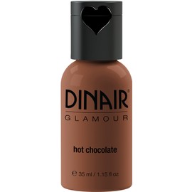 Dinair Airbrush Makeup Foundation | Hot Chocolate | GLAMOUR: Natural, Light coverage, Matte 1.15 oz.