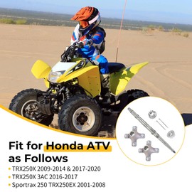 M MAT Rear Wheel Axle & Rear Wheel Hubs for Honda TRX250X Sportrax 250 TRX250EX 2009-2020 42311-HN6-A30 42410-HN6-A20