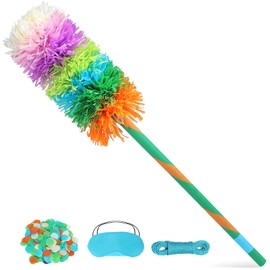 34" Piñata Stick Accessories Set, Pinata Bat, Blindfold Eye Mask, Hemp Rope, Confetti (Blue)