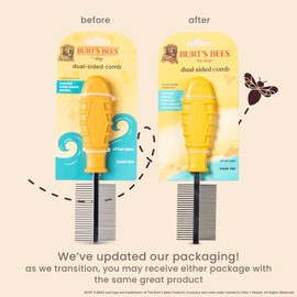 Burt's Bees for Pets Dual Sided Flea Comb with Handle Made from Recycled Plastics Collected from Coastal Communities, 2-in-1 Grooming Tool for Dogs, Dog Comb Removes Fleas & Flea Eggs
