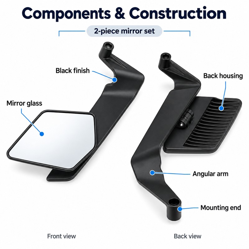 Motorcycle Rearview Mirrors for Riding – Adjustable Rotating Metal Side