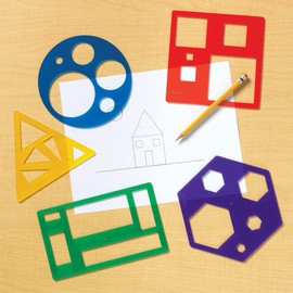 Learning Resources Primary Shapes Template Set, Geometric Shapes, Tracing Helper, Ages 4+