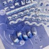 1 Pcs Summer Nail Art Stickers Decals 5D Embossed Waves