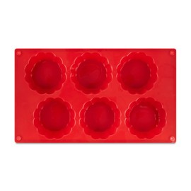 AME D'ESSENCE Brioche Shaped Silicone Baking Mold - Non-Stick, Flexible, 6-Cup Capacity (3.7 oz), Reusable and Food-Grade - Perfect for Brioche, Bread, and More!