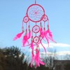 Pink Pineapple handmade dream catcher with silver beads, 12 cm
