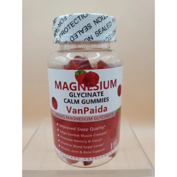 Vanpaida Magnesium Glycinate Calm Gummies 400mg Improve Sleep 60Ct Exp