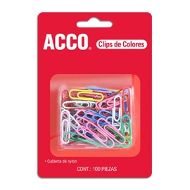 ACCO P6130 Clips para Papel Sujeta Hasta 20 Hojas, Colores Surtidos, 100 Clips