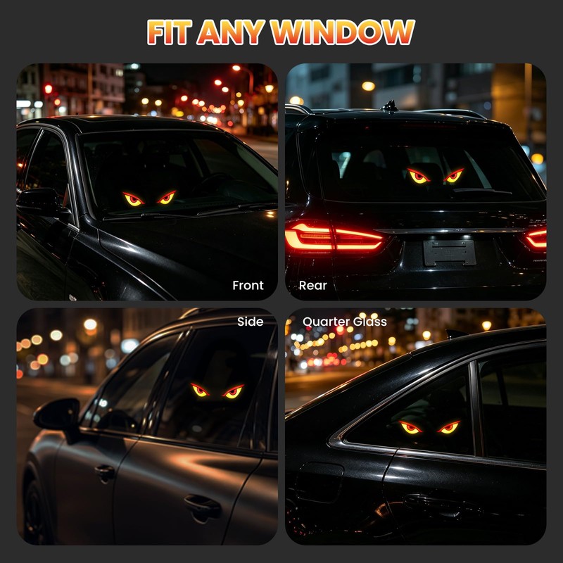 Solar Demon Eye LED Car Window Light, 2026 New Devil