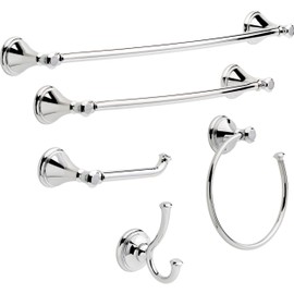 Delta 79735 Cassidy Double Towel Hook Bath Hardware Accessory in Polished Chrome