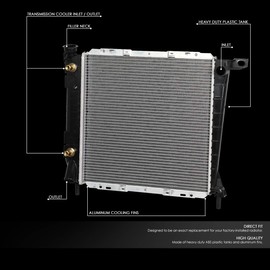DNA Motoring OEM-RA-1061 OE Style Aluminum Cooling Radiator Replacement Compatible with 94 Mazda B3000 / 85-94 Ranger / 91-94 Explorer AT, 18" W X 18-3/8" H X 1" D, 1-1/2" Inlet, 1-1/2" Outlet