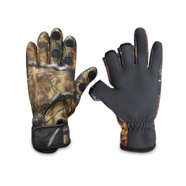 YancLife Fishing Gloves, Anti-Slip Winter Cycling Gloves Windproof Waterproof Breathable And Warm Professional Three-Finger Gloves For Women Men Adult (M)