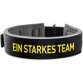 HUNTER Neoprene Reflect BVB Dog Collar Nylon Neoprene Padded Reflective 50 (M) Black/Yellow