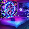 BlissYard Blacklight Tapestry Astronaut Black Light Hanging Backdrop Glow in