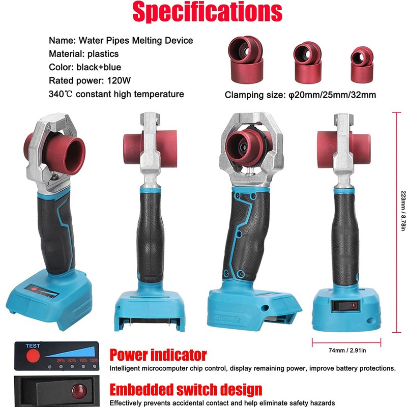 Water Pipe Melter Lithium Battery Rechargeable Cordless PPR Hot Melting