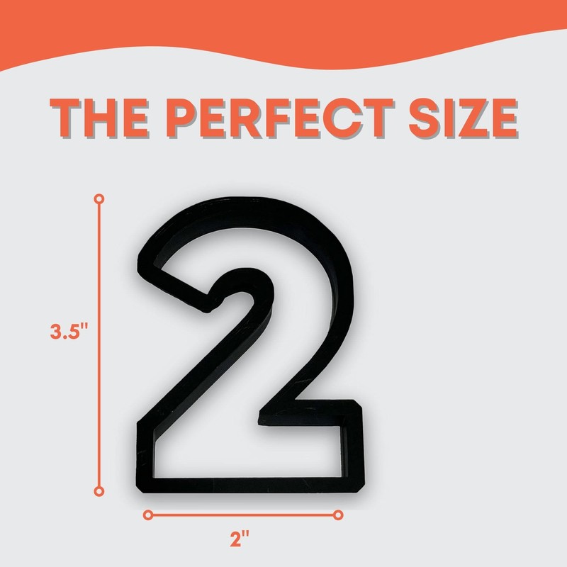 2 Block Numbers Cookie Cutter with Easy to Push Design