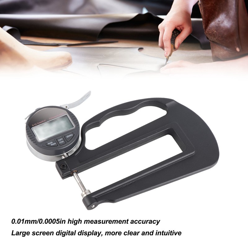 0‑12.7mm Digital Thickness Gauge 0.01mm/0.0005in Resolution Inch Metric Conversion for