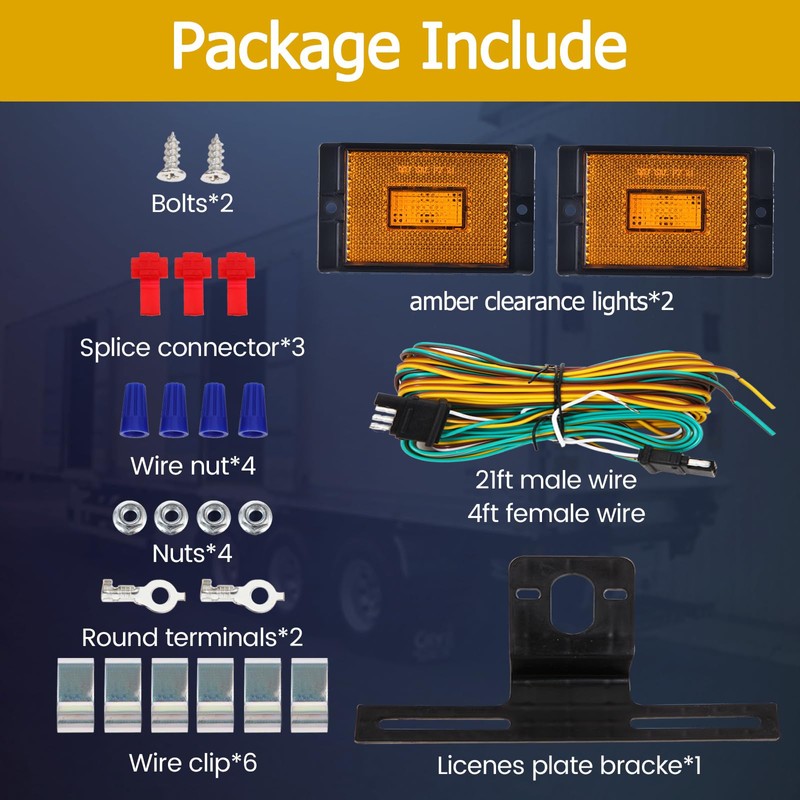 EXERAUO 6inch Boat Trailer Lights LED Kit, Submersible Trailer Light