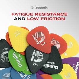 D'Addario Accessories Duralin - Púas de guitarra, tamaño mediano, 10 unidades, forma ancha