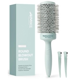 AIMIKE Round Brush for Blow Out, Large Round Hair Brush w/Nano Thermal Ceramic & Ionic Tech, for Blow Drying & Salon-like Styling at Home, Maximum Volume and Shine- 3” Overall Dia for Long Hair