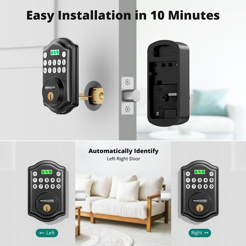 AkaGear Keyless Entry Door Lock with Keypad - Smart Deadbolt