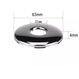 JRJUBB 4 x stainless steel cover rosettes Ø 21 mm (1/2"), tap rosette, faucet cover, radiators (silver, 63 x 4)