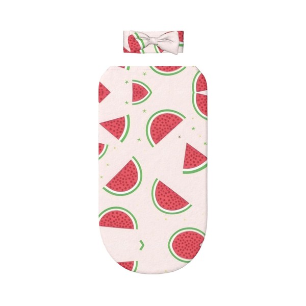 WZYCWB Pink Watermelon Baby Girl Swaddle Set, Newborn Receiving Blanket