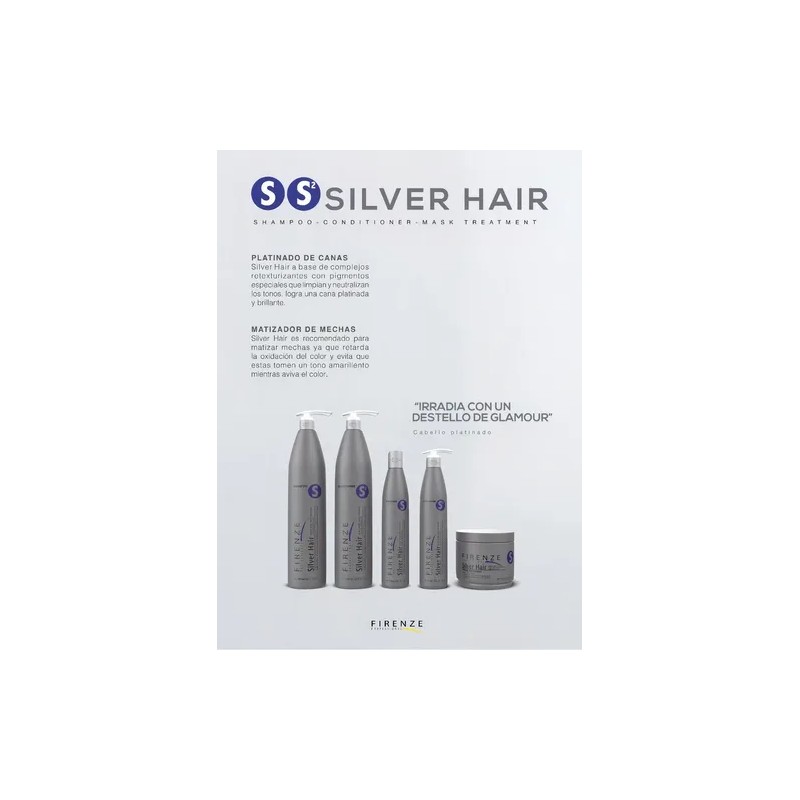 Kit Shampoo+acondicionador+tratamiento Silver Firenze
