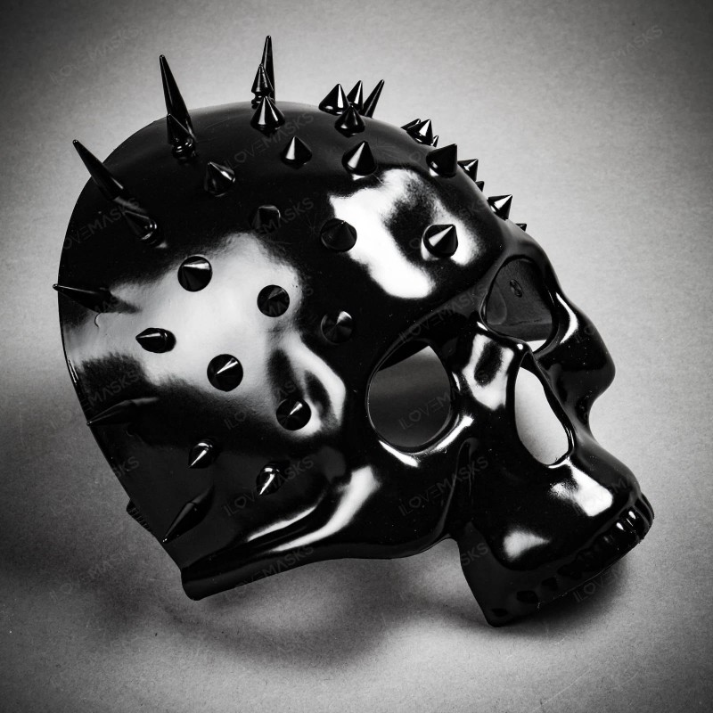 ILOVEMASKS Steampunk Spikes Skull Venetian Masquerade Half Face Mask -